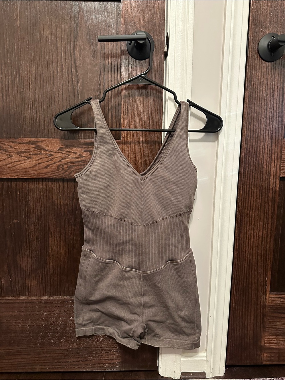 Target V-neck Sleeveless Body suit in Taupe